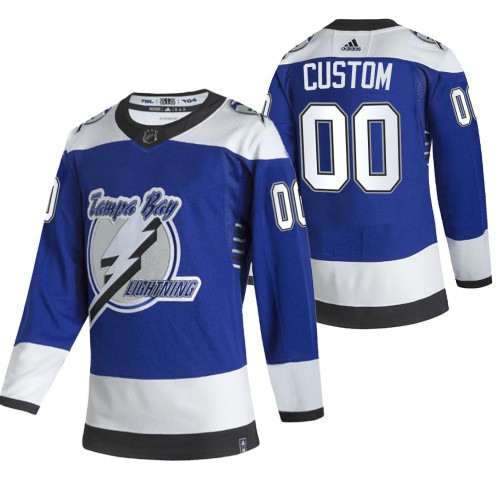Tampa Bay Lightning Custom Blue Men's Adidas 2020-21 Alternate Authentic Player Jersey