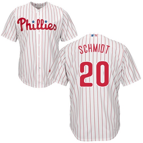 Philadelphia Phillies #20 Mike Schmidt White(Red Strip) Cool Base Stitched Youth Jersey Youth