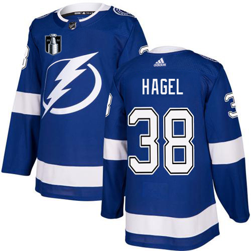 Adidas Tampa Bay Lightning #38 Brandon Hagel Blue 2022 Stanley Cup Final Patch Home Authentic Stitched Youth Jersey Youth