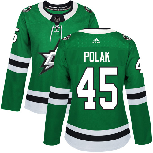 Adidas Dallas Stars #45 Roman Polak Green Home Authentic Women's Stitched Jersey Womens