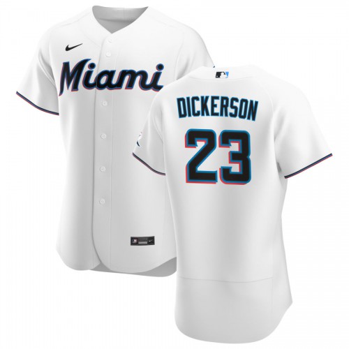 Miami Miami Marlins #23 Corey Dickerson Men's White Home 2020 Authentic Player Jersey Men's