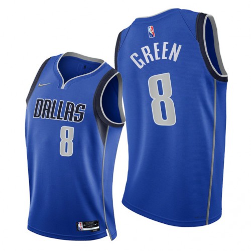 Dallas Mavericks #8 Josh Green Youth 2021-22 75th Diamond Anniversary Jersey Blue Youth