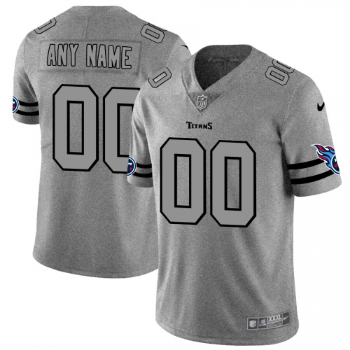 Tennessee Titans Custom Men's Gray Gridiron II Vapor Untouchable Limited Jersey