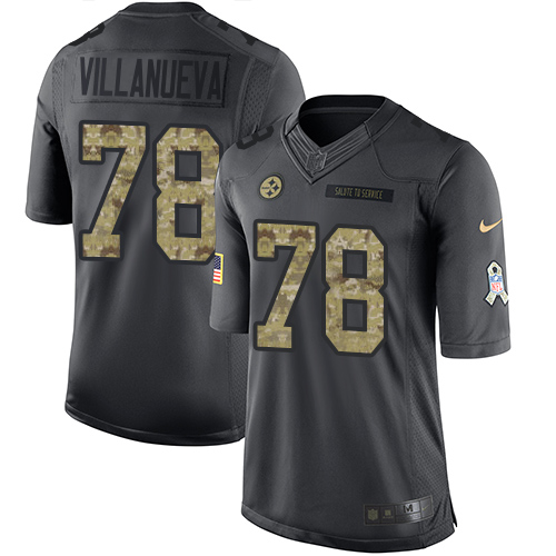 Pittsburgh Steelers #78 Alejandro Villanueva Black Youth Stitched Limited 2016 Salute to Service Jersey Youth