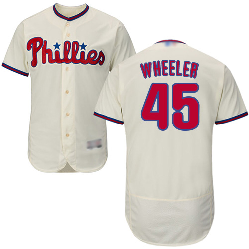 Philadelphia Phillies #45 Zack Wheeler Cream Flexbase Authentic Collection Stitched Jersey Men's