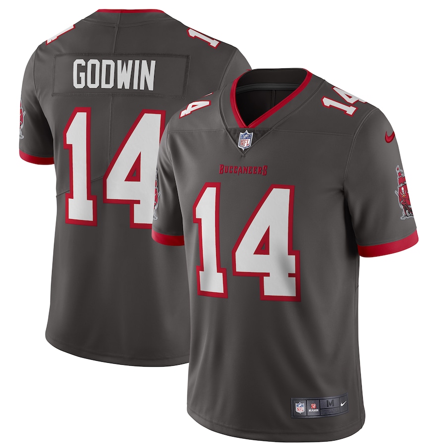 Tampa Bay Buccaneers #14 Chris Godwin Men's Pewter Alternate Vapor Limited Jersey