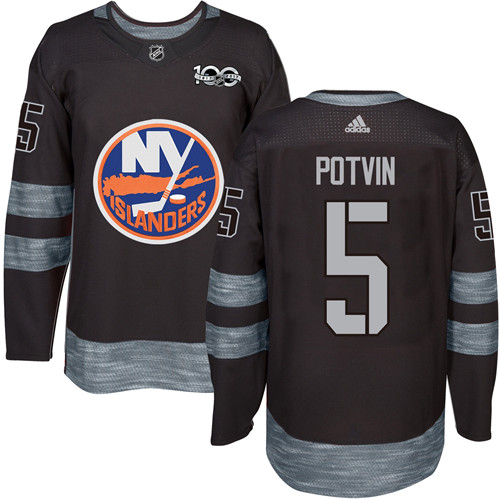 Adidas New York Islanders #5 Denis Potvin Black 1917-2017 100th Anniversary Stitched Jersey Men's
