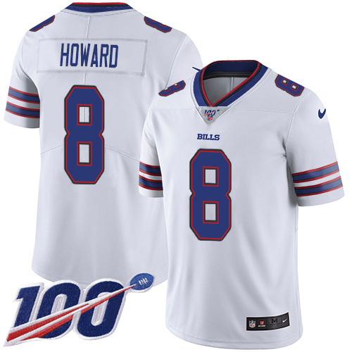 Buffalo Buffalo Bills #8 O. J. Howard White Men's Stitched 100th Season Vapor Limited Jersey Men's