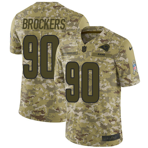 Los Angeles Rams #90 Michael Brockers Camo Men's Stitched Limited 2018 Salute To Service Jersey Men's
