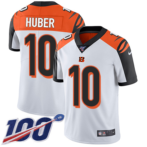 Cincinnati Bengals #10 Kevin Huber White Men's Stitched 100th Season Vapor Limited Jersey Men's