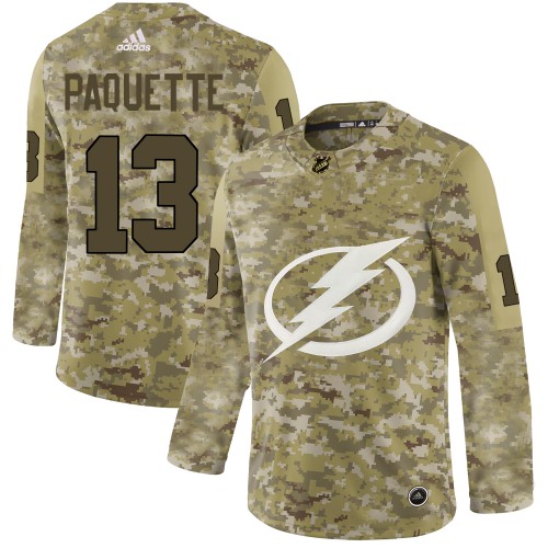 Adidas Tampa Bay Lightning #13 Cedric Paquette Camo Authentic Stitched Jersey Men's