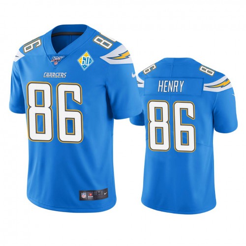 Los Angeles Los Angeles Chargers #86 Hunter Henry Light Blue 60th Anniversary Vapor Limited Jersey Men's