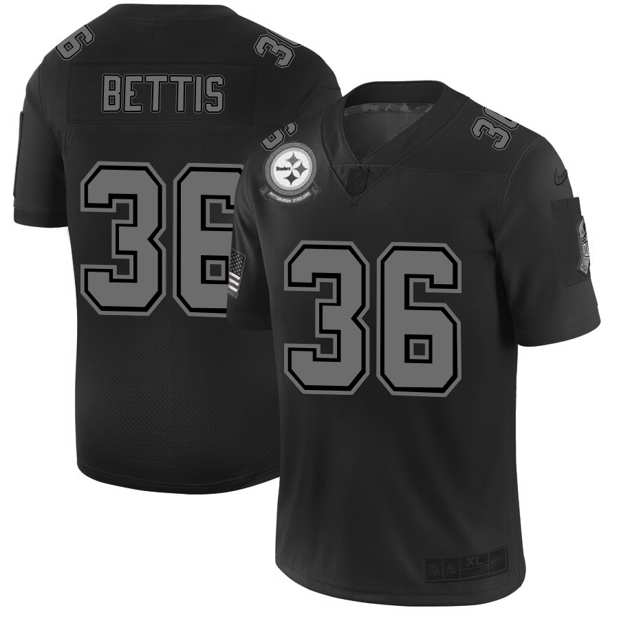 Pittsburgh Steelers #36 Jerome Bettis Men's Black 2019 Salute To Service Limited Stitched Jersey