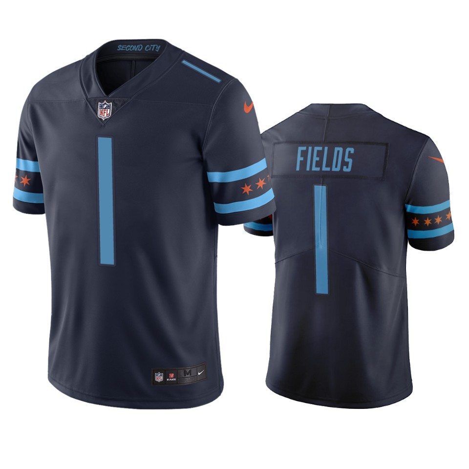 Bears #1 Justin Fields Navy Blue Team Color Youth Stitched Limited City Edition Jersey