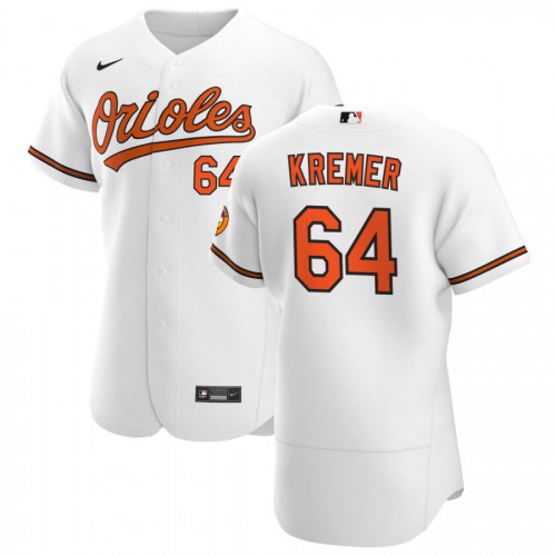 Baltimore Baltimore Orioles #64 Dean Kremer Men's White Home 2020 Authentic Player Jersey Men's