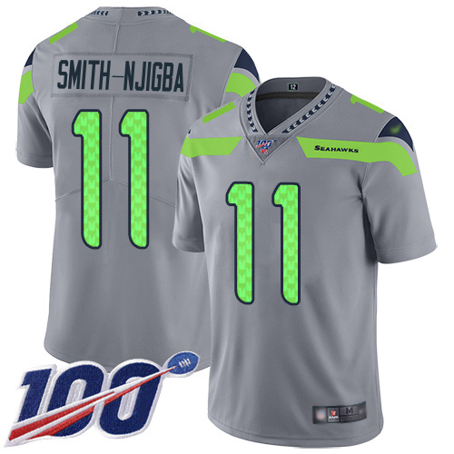 Seahawks #11 Jaxon Smith-Njigba Gray Youth Stitched Limited Inverted Legend 100th Season Jersey