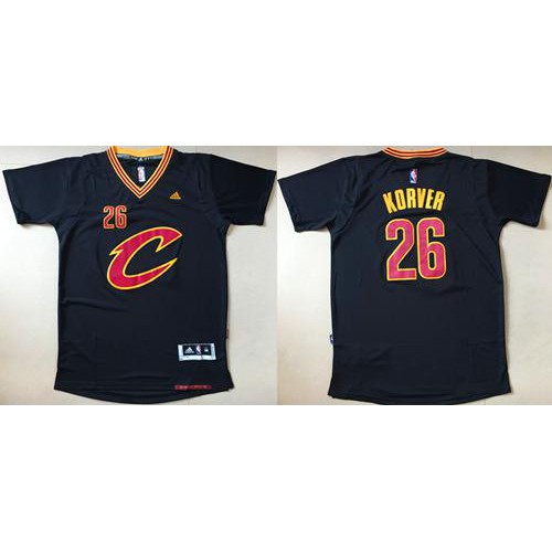 Cleveland Cavaliers #26 Kyle Korver Navy Blue Short Sleeve Stitched Jersey Mens