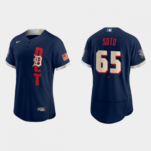 Detroit Detroit Tigers #65 Gregory Soto 2021 All Star Game Authentic Navy Jersey Men's