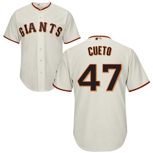San Francisco Giants #47 Johnny Cueto Cream Cool Base Stitched Youth Jersey Youth