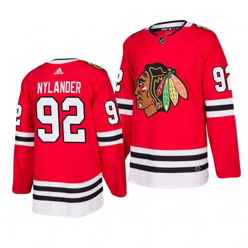 Chicago Chicago Blackhawks #92 Alexander Nylander 2019-20 Adidas Authentic Home Red Stitched Jersey Men's