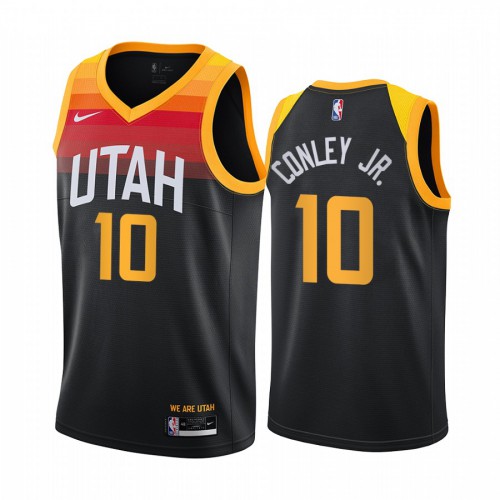 Utah Jazz #10 Mike Conley Black Swingman 2020-21 City Edition Jersey Mens