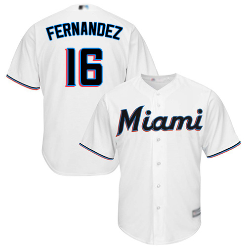 Miami Marlins #16 Jose Fernandez White New Cool Base Stitched Jersey Men's