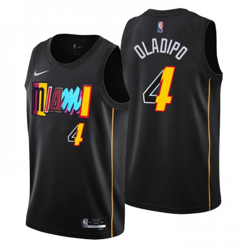 Miami Miami Heat #4 Victor Oladipo Mens Black 2021/22 Swingman Jersey - City Edition Mens