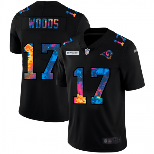 Los Angeles Los Angeles Rams #17 Robert Woods Men's Multi-Color Black 2020 Crucial Catch Vapor Untouchable Limited Jersey Men's