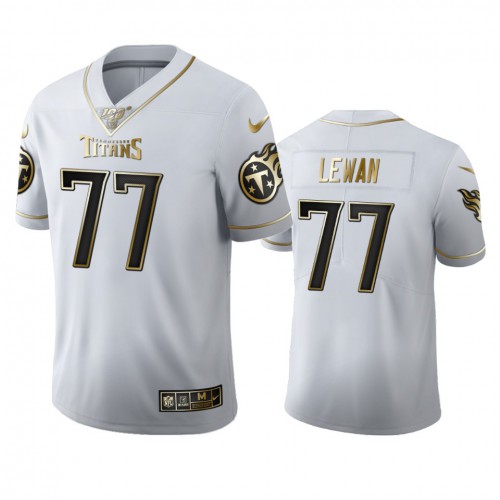 Tennessee Tennessee Titans #77 Taylor Lewan Men's White Golden Edition Vapor Limited 100 Jersey Men's