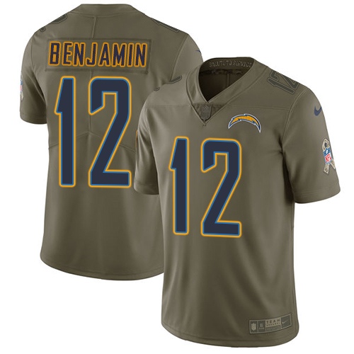 Los Angeles Chargers #12 Travis Benjamin Olive Youth Stitched Limited 2017 Salute to Service Jersey Youth