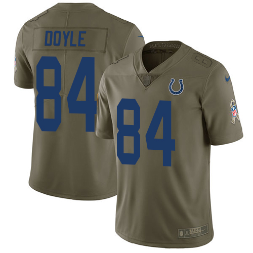 Indianapolis Colts #84 Jack Doyle Olive Youth Stitched Limited 2017 Salute to Service Jersey Youth