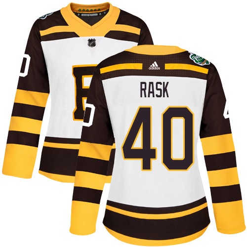 Adidas Boston Bruins #40 Tuukka Rask White Authentic 2019 Winter Classic Women's Stitched Jersey Womens