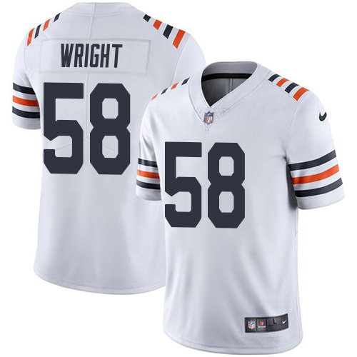 Bears #58 Darnell Wright White Men's 2019 Alternate Classic Stitched Vapor Untouchable Limited Jersey