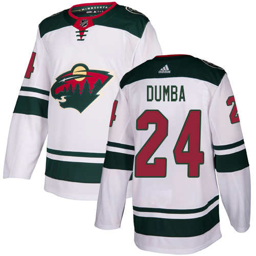Adidas Minnesota Wild #24 Matt Dumba White Road Authentic Stitched Jersey Men's