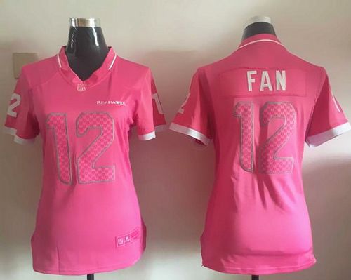 Seahawks #12 Fan Pink Women's Stitched Elite Bubble Gum Jersey
