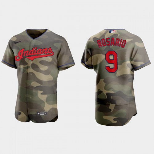 Cleveland Guardians #9 Eddie Rosario Men's 2021 Armed Forces Day Authentic Jersey -Camo Men's