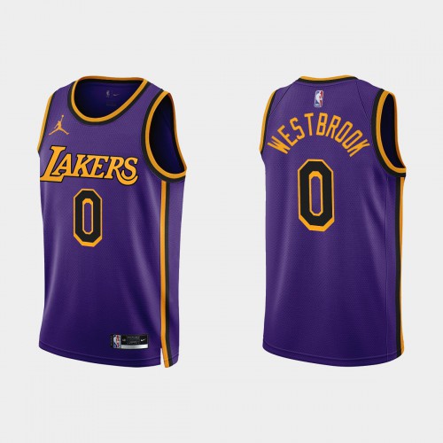 Los Angeles Los Angeles Lakers #0 Russell Westbrook Purple Mens 2022-23 Statement Edition Jersey Mens