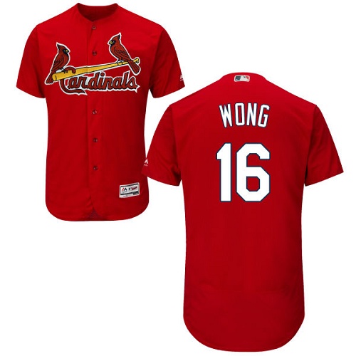 St.Louis Cardinals #16 Kolten Wong Red Flexbase Authentic Collection Stitched Jersey Men's