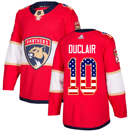 Adidas Panthers #10 Anthony Duclair Red Home Authentic USA Flag Stitched Youth Jersey