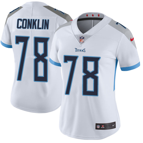 Tennessee Titans #78 Jack Conklin White Women's Stitched Vapor Untouchable Limited Jersey Womens