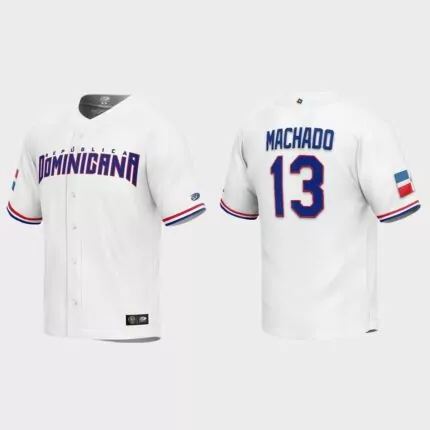 Manny Machado Dominican Republic Baseball 2023 World Baseball Classic Replica Jersey – White