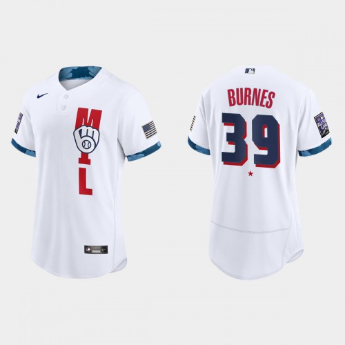 Milwaukee Milwaukee Brewers #39 Corbin Burnes 2021 All Star Game Authentic White Jersey Men's