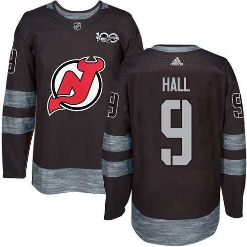 Adidas New Jersey Devils #9 Taylor Hall Black 1917-2017 100th Anniversary Stitched Jersey Men's