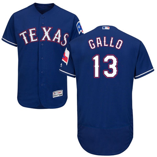 Texas Rangers #13 Joey Gallo Blue Flexbase Authentic Collection Stitched Jersey Men's