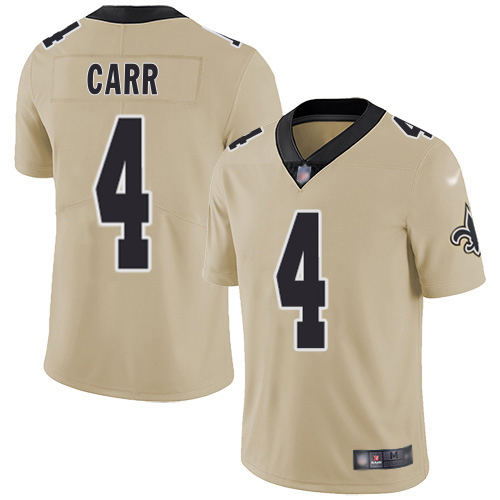 Saints #4 Derek Carr Gold Youth Stitched Limited Inverted Legend Jersey