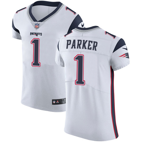 Patriots #1 DeVante Parker White Men's Stitched Vapor Untouchable Elite Jersey
