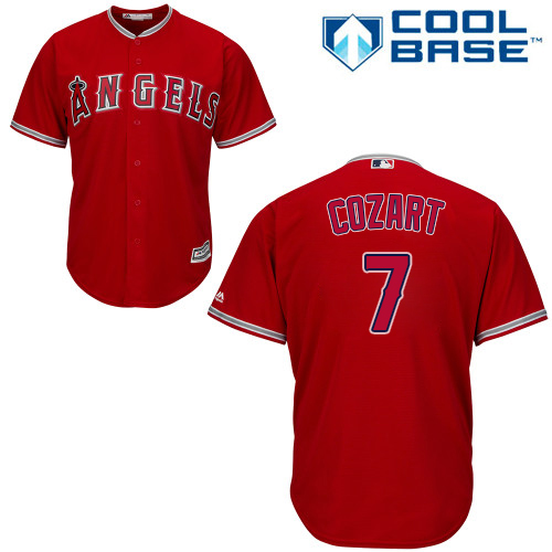 Los Angeles Angels #7 Zack Cozart Red Cool Base Stitched Youth Jersey Youth