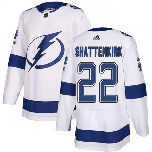 Adidas Tampa Bay Lightning #22 Kevin Shattenkirk White Road Authentic Stitched Jersey Men's