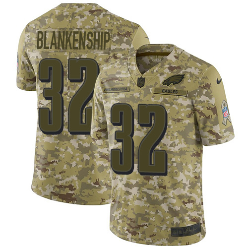 Eagles #32 Reed Blankenship Camo Youth Stitched Limited 2018 Salute To Service Jersey