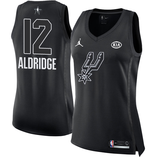 San Antonio Spurs #12 LaMarcus Aldridge Black Womens Jordan Swingman 2018 All-Star Game Jersey Womens